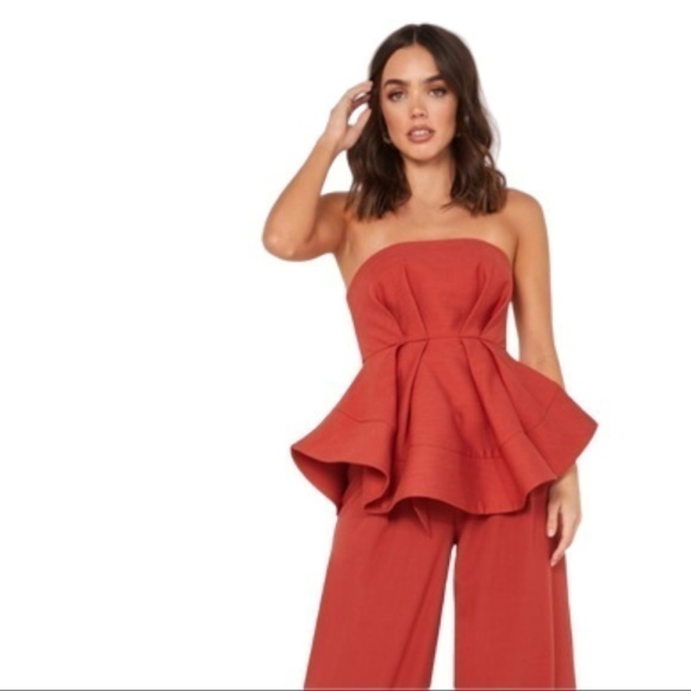CMEO Collective Rosewood Peplum Top NWT